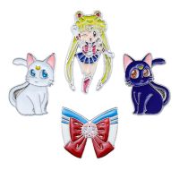 【DT】hot！ Harong Brooch Bow Enamel Pins Badge for Anime Kawaii Jewelry Hat Collar Pin