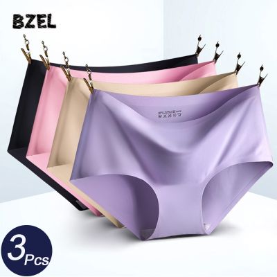 （A So Cute） BZEL 3ชิ้น/ล็อตผู้หญิงเซ็กซี่39; S กางเกงชั้นในไร้รอยต่อชุด UnderwearBriefs เอวต่ำหญิงกางเกงแข็งผู้หญิง39; S ชุดชั้นในสตรี Tanga