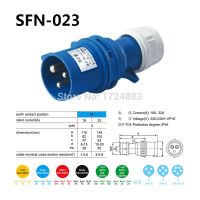 ：”{》： 32A 3 Pole Connector Industrial Male&amp;Female Plugs SFN-023/SFN-223 Waterproof IP44 220-240V~2P+E