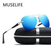 Luxury Brand Sunglasses Men Polarized Driving Coating Glasses Metal Rimless Sun glasses For Men Gafas De Sol Hombre