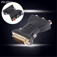 24 5Pin DVI Male to 3 RCA Female Port A/V Converter Adapter Connector Plug for Computer PC to DVD Projector AV Receiver