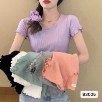 (พร้อมส่ง/ใหม่)T-shirtsเสื้อยืดผู้หญิงเสื้อยืดสีล้วนเสื้อวัยรุ่นแขนสั้นสไตล์เกาหลี