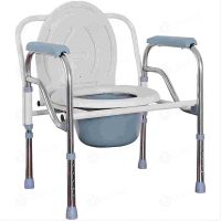 คุ้มที่สุด!!!เก้าอี้นั่งถ่ายและอาบน้ำ แบบชุบครีมสีขาว มีฝา Commode Chair รุ่น 810 เก้าอี้นั่งถ่าย เก้าอี้อาบน้ำ ผู้สูงอายุ พับได้