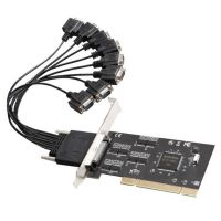 8 Port PCI Express RS-232 Serial Adapter Extension Card COM DB9 Serial Controller with 8 Port Cable for PC Printer