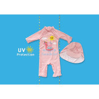 ✅ [4-5Y] Peppa Pig Swimsuit With Hat UV Protection ชุดว่ายน้ำเด็ก พร้อมหมวกในเชต ป้องกันแสงแดด