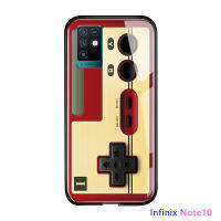 UCUC เคสโทรศัพท์เคสสำหรับ infinix Note 10 Creative คลาสสิก Vintage กรณี Nokia เกม Boy Gamepad ออกแบบ Shockproof Glossy กระจกเทมเปอร์เคสใส่โทรศัพท์