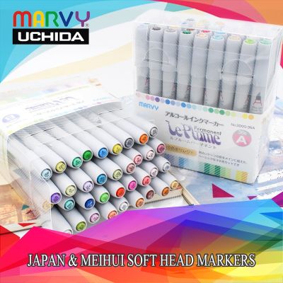 Marvy 3000 Professional Brush Soft Head Marker Pens Manga Colores Brush Markers Pen 12/24/36/72/144pcs Set For Art Supplies