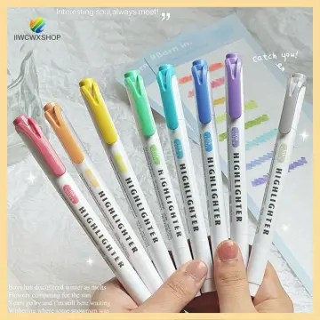 6Pcs/Set Double Head Fluorescent Highlighter Pen Markers Pastel Drawing Pen  for Student School Office Supplies Cute Stationery