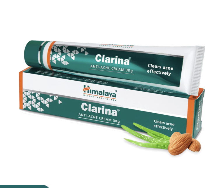 himalaya-clarina-30-กรัม-ครีมทาสิวกล่องเขียวสูตรเข้มข้น-ทาสิวอักเสบ