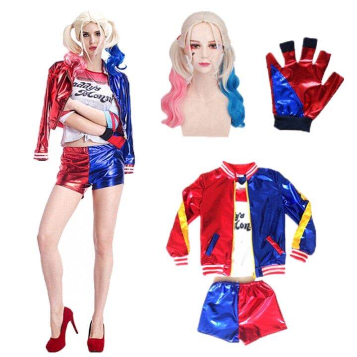 Halloween Suicide Squad Harley Quinn Suits Cosplay Costumes Sets Adult ...