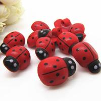 50pcs 17*24mm Animals Ladybug 2 Holes Wooden Buttons for Sewing Clothing Accessories natural handmade art  7NK02 Haberdashery