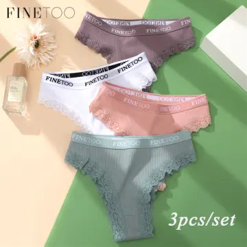 Finetoo Cotton Panties For Women Low Rise Briefs Brazil Underpants
