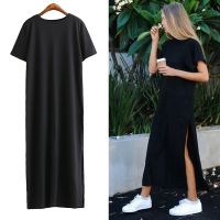 Maxi T Shirt Dress Women Summer Beach Sexy Elegant Casual Vintage Boho Party Long Black Bodycon Dresses 2023