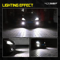 NOVSIGHT 2PCS H3 1800LM Car LED Fog Lights Play and Plug White Auto Driving Fog Lamps Bulbs 12V 24V 6500K Auto Car LED Lamps