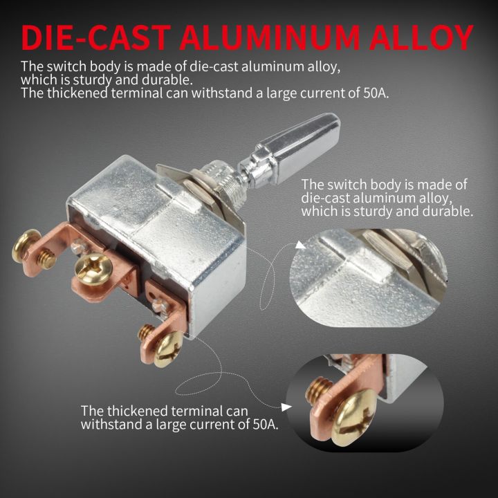 สวิตช์ปิดเปิดเปิด-ปิดน3ตำแหน่ง50แอมป์12โวลต์หนักสวิตช์ปิดเปิดเอสพีดีทีสลับสวิทช์3ทาง3ทาง12โวลต์สำหรับรถยนต์
