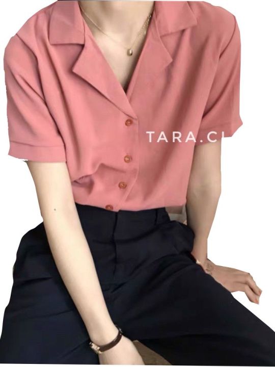it019-tara-shirt-เชิ้ตรุ่นยอดฮิต-เชิ้ตคอปกฮาวาย-แขนสั้น-ทรงเกาหลี-ผ้าไหมอิตาลีอย่างดี-ใส่สบาย-ไม่ร้อน