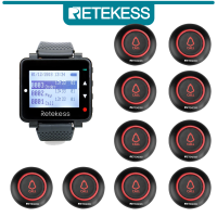 Retekess T128ร้านอาหารเพจเจอร์ระบบไร้สายผู้ดูแลระบบโทร10ปุ่มแจ้งเตือนกันน้ำสำหรับบริกรลูกค้าพนักงานผู้ดูแลร้านกาแฟ