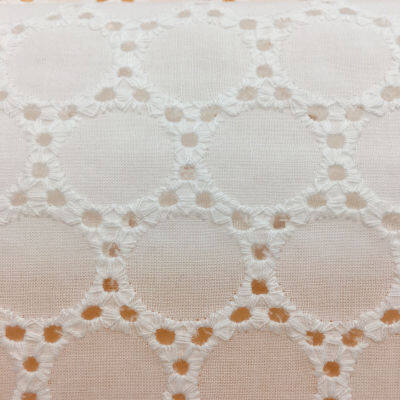 African White Popeline Cotton Eyelet Lace Fabric for Dress,Diy American Swiss Tissue Patchwork Table Cloth Sewing Material