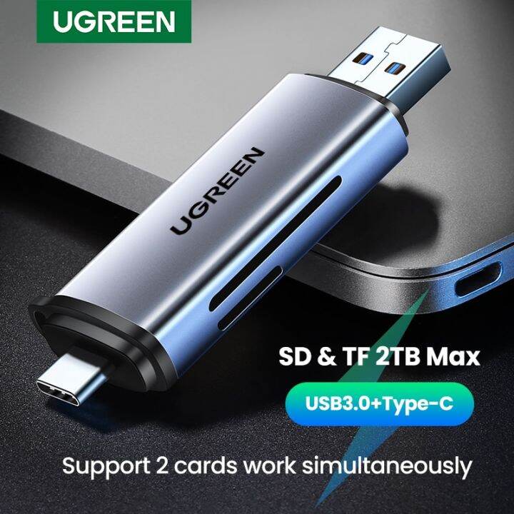 UGREEN Card Reader USB3.0&USB C to SD MicroSD TF Thunderbolt 3 for PC