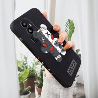 เคส PMP สำหรับ OPPO Reno10 Pro + 5G ผ้าพันแผลแฟชั่น B Bear เคสโทรศัพท์ดีไซน์ลายขอบสี่เหลี่ยมปลอกซิลิโคนเหลวคลุมทั้งหมดกล้อง