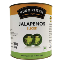 ฮิวโก้ ไรท์เซล พริกฆาลาเปญโญเขียว หั่นสไลด์ 2.96 กิโลกรัม -  Jalapeno Green Sliced 2.96kg Hugo Reitzel brand