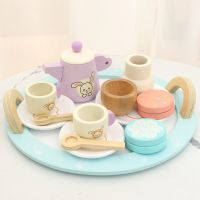 Wooden Simulation Cake Tea Picnic Food Montessori Games Kitchen Pretend Play Kit Toy For Boys Girls Educational Gift