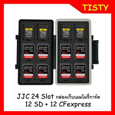 JJC 24 Slots Memory Card Case Storage Holder for 12 SD SDHC SDXC Card + 12 CFexpress Type A Card