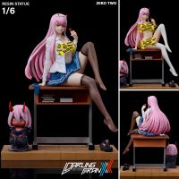 Figure ฟิกเกอร์ Verve Studio จากการ์ตูนเรื่อง Darling in the Franxx ดาร์ลิงอินเดอะแฟร๊งซ์ สงครามบุปผาจักรกล Code 002 Zero Two ซีโร่ทรู ซีทู 1/6 ชุดนักเรียน งานปั้น High School Uniform Resin Statue SkyTube Hentai Illustration Native โมเดล การ์ตูน