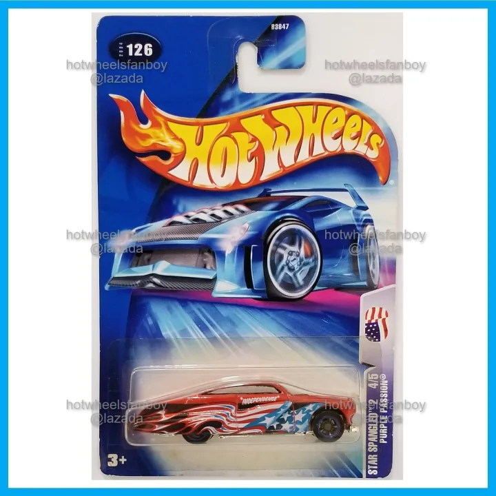 Hot Wheels Vintage Purple Passion Hw 2004 Stars Spangled Series 2 45 Red Colour Us Flag Theme 8069