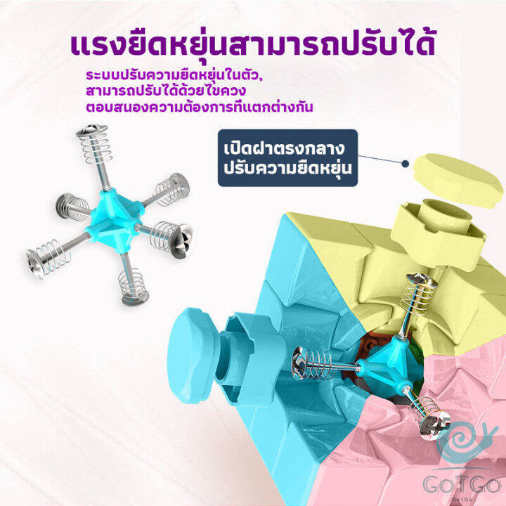 gotgo-รูบิค-พีระมิดลูกบาศก์รูบิค-สีหวาน-พลาสเทล-ของเล่นสำหรับฝึกสมาธิ-2x2รูบิค3x3รูบิค-มาคารูน-rubiks-cube