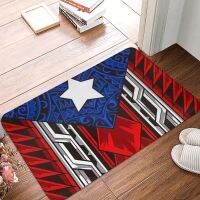 【New】 Puerto Rican Tribal Flag Modern Boricua พรมเช็ดเท้าพรมปูพื้นพรม Footpad Bath Mat ห้องน้ำกันลื่นระเบียง Parlor ทนทานล้างทำความสะอาดได้