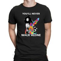 Autism Dad Son Youll Never Walk Alone Mens Black T Tees Shirts Vintage New Design Tshirts Male