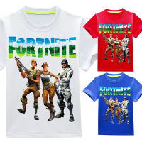 Fortnites เสื้อยืดสำหรับเด็กเด็กพิมพ์แขนสั้นการ์ตูนเสื้อยืดลูกเรือคอนมผ้าไหมฤดูร้อนสาวเสื้อยืดเสื้อผ้าเด็ก3333