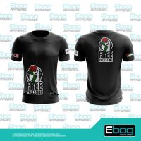 [Ready Stock] Tshirt Free Palestine Gaza 03 Arm Logo Eboq Sublimation / Baju Free Palestine Microfiber Plus Big Size