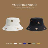 COD DSGTREYTTRYUII Japanese Style Black Cute Bear Embroidered Bucket Hat Female Spring Summer Cover Face Preppy Korean Student Basin