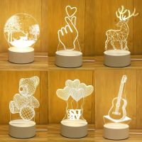 ETXRomantic Love 3D Acrylic Led Lamp for Home Childrens Night Light Table Lamp Birthday Party Decor Valentines Day Bedside Lamp