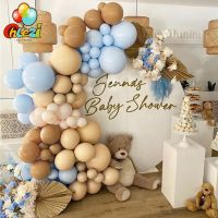 【Affordable variety of balloons】87ชิ้นกาแฟลูกโป่งสีน้ำตาลพวงมาลัยชุด M Acaron ผิวสีฟ้าน้ำยางบอลลูนโค้งเด็กอาบน้ำวันเกิดงานแต่งงานตกแต่ง