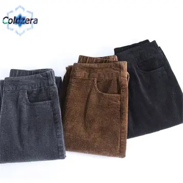 ANTIY Pants for Women - Solid High Waist Carrot Pants (Color : Coffee  Brown, Size : Large)