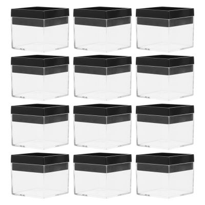 [ใหม่2023] 12Pcs Transparent Square กล่องตัวอย่างน้ำแร่คอลเลกชันกล่องเก็บของธรรมชาติแร่หินตัวอย่างน้ำแร่กล่องกล่อง