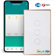 Công tắc cảm ứng thông minh viền nhôm cao cấp Tuya Smart Life kết nối Wifi thumbnail