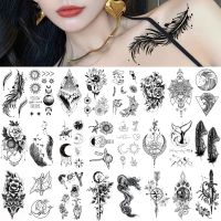 Tattoo Sticker Lce Cube Clock Feather Temporary Sleeve Tattoo Waterproof Sexy Body Art Fashion