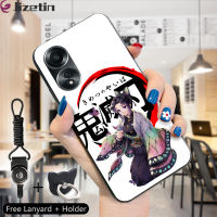 Jizetin OPPO A58 4G แหวนใส่นิ้วสายคล้องคอปิศาจฆ่าคนเคสอนิเมะ Kamado Tanjirou Nezuko Agatsuma Zitsu Kochou Shinobu ที่กันกระแทกทีพียูซิลิโคนนิ่มฝาครอบเคสใส่โทรศัพท์