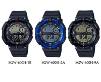 นาฬิกา casio รุ่น SGW-600H สายเรซิ่น ผู้ชาย รุ่นSGW-600H-1B/SGW-600H-2A/SGW-600H-9A(เเบตเตอรี่อายุการใช้งาน10 ปี กันน้ำลึก100เมตร) ของแท้ 100% จากร้าน MIN WATCH