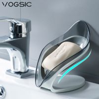 VOGSIC Transparent Soap Dish For Bathroom Non Slip Soap Holder Drain Brush Storage Box For Home And Kitchen Bathroom Accessories Soap Dishes