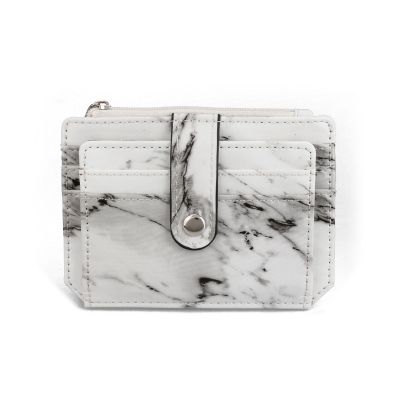 Marbled Coin Wallet Short Black and White Multi-card Id Card Holder
