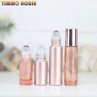 [Timmo House]1Pcs 5Ml 10Ml Rose Gold ตัวอย่างขวดน้ำหอมเดินทางขนาดเล็กสแตนเลส Roller Ball แบบพกพา Essential Oil Frosted Glass Sub-Bottling