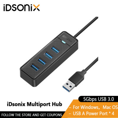 IDsonix 4 พอร์ต USB 3.0 HUB ความเร็วสูง Type C Splitter 5 Gbps สำหรับ PC อุปกรณ์เสริมคอมพิวเตอร์ หลายพอร์ต Hub อะแดปเตอร์ USB สำหรับแล็ปท็อปพีซี
