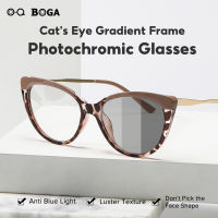 OQ BOGA 12รูปแบบ U Nisex แฟชั่น Photochromic ป้องกันรังสียูวีแว่นกันแดดหลักฐานแสงสีฟ้าหลักฐานรังสีแมวตากรอบคอมพิวเตอร์แว่นตา