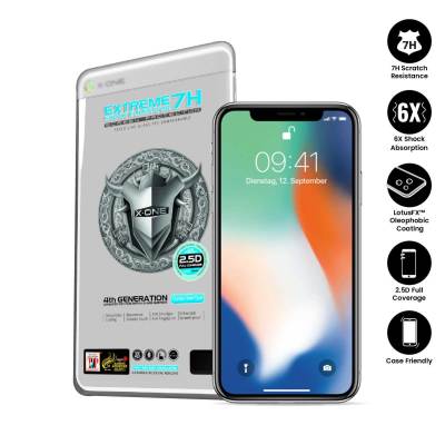 Apple iPhone X ( iPhone X) X-One Full Coverage Extreme Shock Eliminator 7H (4th) Clear Screen Protector