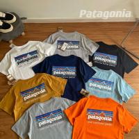 2023 newpatagonia บันทึกโลกการคุ้มครองสิ่งแวดล้อมแขนสั้นเสื้อยืดผู้ชายและผู้หญิงคู่คลาสสิก P6พิมพ์ครึ่งแขน